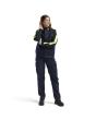 Damen Industriejacke Stretch Dunkel Marineblau/High Vis Gelb L Produktbild img3 S