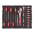 Milwaukee 35-teilige Einlage für PACKOUT Koffer mit Schubladen 1/4" Ratschen- u. Steckschlüsseleinsätze, Tri-Lobe-Schraubendreher & Rollgabelschlüssel Einlage Produktbild