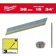 Milwaukee 1,8 x 38 mm Edelstahl, 34° Stift-Nägel D-Kopf 15 Gauge für M18CN15GA & M18FN15GA Produktbild img1 S
