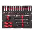 Milwaukee 55-teilige Einlage für PACKOUT Koffer mit Schubladen 3/8" Ratschen- u. Steckschlüsseleinsätze, Ratschen-Ringmaulschlüssel Einlage Produktbild