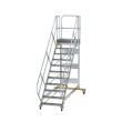 MUNK Plattformtreppe 45° fahrbar Stufenbreite 800 mm  Aluminium geriffelt Produktbild img1 S