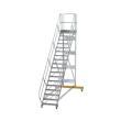 Plattformtreppe 45° fahrbar Stufenbreite 800 mm 18 Stufen Aluminium geriffelt Produktbild img1 S