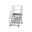 Plattformtreppe 45° fahrbar Stufenbreite 1000mm 6 Stufen Aluminium geriffelt Produktbild img1 S