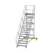 Plattformtreppe 45° fahrbar Stufenbreite 1000mm Aluminium geriffelt Produktbild img1 S