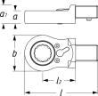 HAZET Einsteck-Ratschen-Ringschlüssel 6606D-16 ∙ 14 x 18 mm Einsteck-Vierkant massiv ∙ Außen Doppelsechskant Profil ∙ SW 16 mm Produktbild img6 S