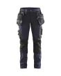 Damen Handwerker Arbeitshose mit Stretch Dunkel Marineblau/Schwarz D19 Produktbild img1 S