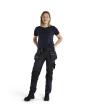 Damen Handwerker Arbeitshose mit Stretch Dunkel Marineblau/Schwarz D19 Produktbild img3 S