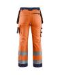 Damen High Vis Arbeitshose mit Werkzeugtaschen Produktbild img2 S
