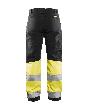 Damen High Vis Arbeitshose mit Stretch Schwarz/Gelb D19 Produktbild img2 S