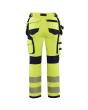 Damen High Vis Arbeitshose 4-Wege-Stretch High Vis Gelb/Marineblau D22 Produktbild img2 S
