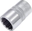 HAZET Steckschlüsseleinsatz 900Z-17 ∙ 1/2 Zoll (12,5 mm) Vierkant hohl ∙ Außen Doppelsechskant-Tractionsprofil ∙ SW 17 mm Produktbild img1 S
