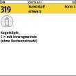 Reyher DIN 319 Kunststoff Form C schwarz Kugelknöpfe, C = mit Innengewinde (ohne Buchseneinsatz) Produktbild img1 S