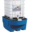 asecos IBC-Station mit Lagerbock, mit Abfüllbereich, PE Blau, für 1 x 1000-L-IBC, Maße 1380x1800x760 mm Produktbild img1 S