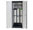 Druckgasflaschenschrank G90.205.090 in Lichtgrau, Flügeltüren, 1x Standardinneneinrichtung Druckgasflaschen (Stahlblech) Produktbild