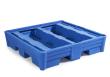 asecos Auffangwanne, PE Blau, für 4 x 200-L-Fass, Maße 1330x1330x295 mm Produktbild img1 S