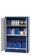 asecos Umweltschrank E.140.095 in Enzianblau, Flügeltüren in Lichtgrau, 2x Wannenboden (Stahlblech) Produktbild img1 S