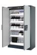 Sicherheitsschrank Q90.195.120 in Anthrazitgrau, Flügeltüren in Lichtgrau, 4x Wannenboden (Polypropylen) Produktbild