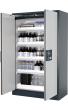Sicherheitsschrank Q90.195.120.WDAC in Anthrazitgrau, Flügeltüren in Lichtgrau, 4x Wannenboden (Polypropylen) Produktbild
