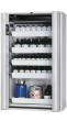 asecos Sicherheitsschrank S90.196.120.FDAO in Lichtgrau, automatische Falttüren, 5x Auszugswanne (Stahlblech) Produktbild