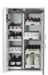 asecos Kombi-Sicherheitsschrank K90.196.120.MF.FWAS in Lichtgrau, 3x Fachboden und Lochblech (Stahlblech), 4x Tablarauszug Produktbild