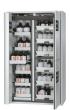 asecos Kombi-Sicherheitsschrank K90.196.120.MF.FWAC in Lichtgrau, Flügel- und Falttür, 6x Auszugswanne (Stahlblech), 6x Tablarauszug Produktbild