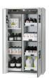asecos Kombi-Sicherheitsschrank K90.196.120.MC.FWAC in Lichtgrau, Flügel- und Falttür, 1x Giftbox, 2x Fachboden und Lochblech (Stahlblech), 4x Tablarauszug Produktbild