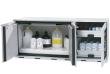 asecos Kombi-Sicherheitsschrank K90.060.140.050.UB.3T in Lichtgrau, Flügeltüren, 1x Lochblecheinsatz (Stahlblech), 2x Tablarauszug Produktbild