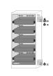 asecos Sicherheitsschrank Q90.195.090.WDAC in Anthrazitgrau, Flügeltüren in Lichtgrau, 5x Auszugswanne (Stahlblech) Produktbild img2 S
