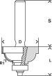 Bosch Kantenformfräser E, 8 mm, R1 6,3 mm, D 28,5 mm, L 13,2 mm, G 54 mm Produktbild img3 S