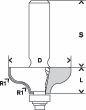 Bosch Kantenformfräser F, 8&nbsp;mm, R1 4,8&nbsp;mm, D 31,8&nbsp;mm, L 12,4&nbsp;mm, G 54&nbsp;mm Produktbild img3 S