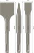 Bosch PRO SDS plus-4C Meißel-Set, Spitzmeißel 140 mm, Flachmeißel, Spatmeißel, 3-tlg. Produktbild img3 S