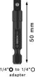 Bosch PRO Socket Adapter mit Kugelverbindung, 1/4", 50 mm Produktbild img3 S
