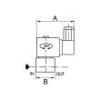 RIEGLER 3/2-Wege-MV.,MS,NC,direktgesteuert 230 V,50-60 Hz,NBR,Rp 1/4, PN 0-6 bar Produktbild img2 S