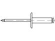 Reyher Artikel 88409 Niet Al-Leg. C-K 12 Dorn Stahl, verz. Offene Blindniete mit Sollbruchdorn, ~DIN 7337, großer Flachkopf (Ø = 12) Produktbild img2 S