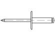 Reyher Artikel 88409 Niet Al-Leg. C-K 14 Dorn Stahl, verz. Offene Blindniete mit Sollbruchdorn, ~DIN 7337, großer Flachkopf (Ø = 14) Produktbild img2 S