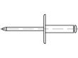 Reyher Artikel 88409 Niet Al-Leg. C-K 16 Dorn Stahl, verz. Offene Blindniete mit Sollbruchdorn, ~DIN 7337, großer Flachkopf (Ø = 16) Produktbild img2 S