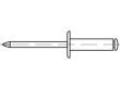 Reyher Artikel 88409 Niet Al-Leg. C-K 9,5 Dorn Stahl, verz. Offene Blindniete mit Sollbruchdorn, ~DIN 7337, großer Flachkopf (Ø = 9,5) Produktbild img2 S