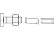 Reyher Artikel 88928 Mu 4.6 HS 28/15 galvanisch verzinkt Hammerkopf-/Halfen-Schrauben,mit Sechskantmutter Produktbild img2 S