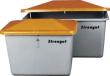 Streugutbehälter 2200 l B2130xT1520xH1240 mm ohne Entnahmeöffnung grün/orange CEMO Produktbild img1 S