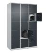 C+P Schließfachschrank Classic PLUS, 15 Fächer, 1850x1200x500mm, 7035/7016 Produktbild