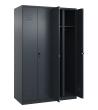 C+P Schwarz-Weiß-Spind Classic PLUS, 4 Abteile, 1850x1200x500mm, 7016/7016 Produktbild