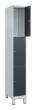 C+P Schließfachschrank Classic PLUS, Füße, 3 Fächer, 1950x300x500mm, 7035/7016 Produktbild