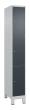 C+P Schließfachschrank Classic PLUS, Füße, 3 Fächer, 1950x300x500mm, 7035/7016 Produktbild img2 S
