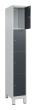 C+P Schließfachschrank Classic PLUS, Füße, 4 Fächer, 1950x300x500mm, 7035/7016 Produktbild