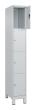 C+P Schließfachschrank Classic PLUS, Füße, 4 Fächer, 1950x300x500mm, 7035/7035 Produktbild