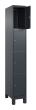C+P Schließfachschrank Classic PLUS, Füße, 4 Fächer, 1950x300x500mm, 7016/7016 Produktbild