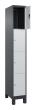 C+P Schließfachschrank Classic PLUS, Füße, 4 Fächer, 1950x300x500mm, 7016/7035 Produktbild