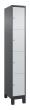 C+P Schließfachschrank Classic PLUS, Füße, 4 Fächer, 1950x300x500mm, 7016/7035 Produktbild img2 S