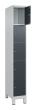C+P Schließfachschrank Classic PLUS, Füße, 5 Fächer, 1950x300x500mm, 7035/7016 Produktbild