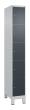 C+P Schließfachschrank Classic PLUS, Füße, 5 Fächer, 1950x300x500mm, 7035/7016 Produktbild img2 S